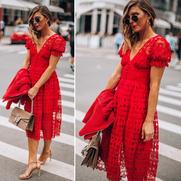 Self-Portrait Dresses & Skirts - NWT Self-Portrait Red Lace Dress Size 4 US